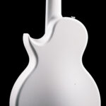 white colored 6 strings guitar-specification-acoustic. showcasing closeup back