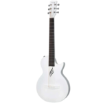 white colored 6 strings guitar-specification-acoustic. showcasing the front of the guitar