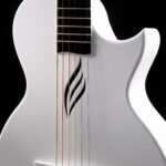 white colored 6 strings guitar-specification-acoustic. showcasing the 6 strings